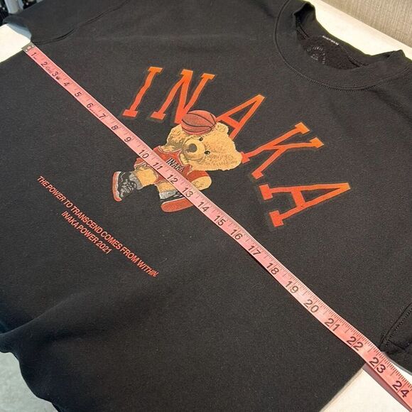 Inaka Power Teddy Bear Sweatshirt Crew Neck Sz Large *READ* Black 2021 Mens Wome - Picture 4 of 5